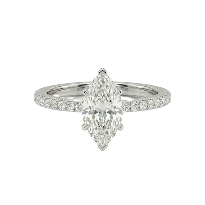 Marquise Diamond pavé ring