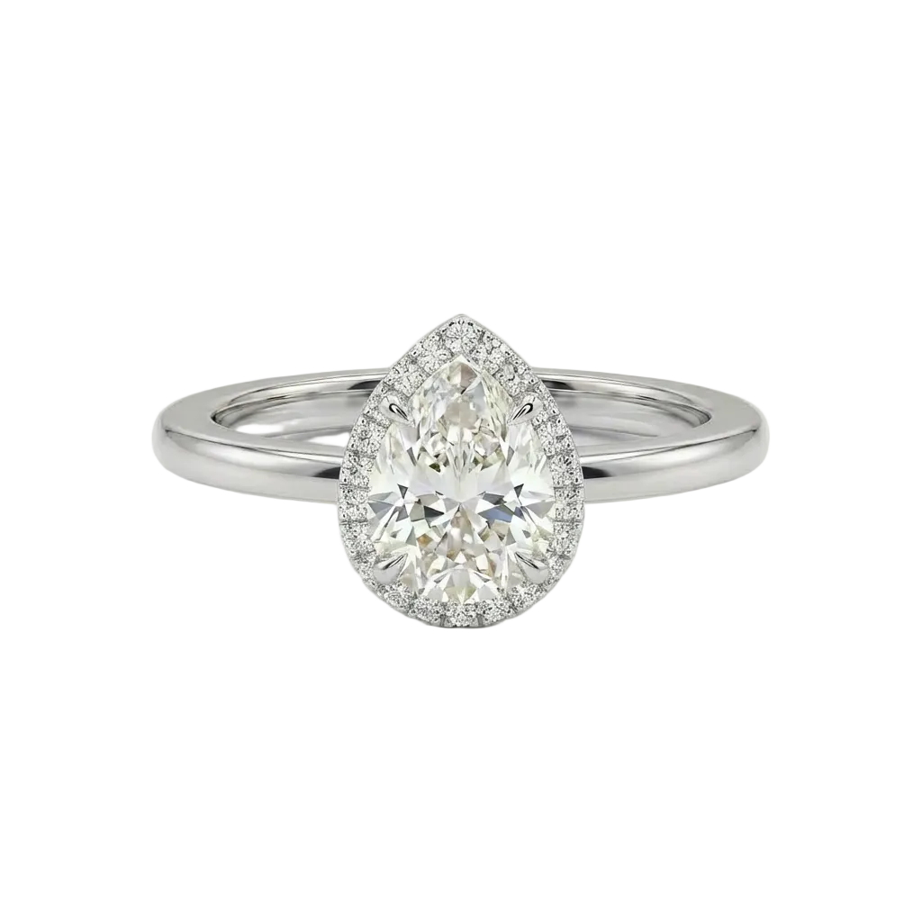 Pear halo ring