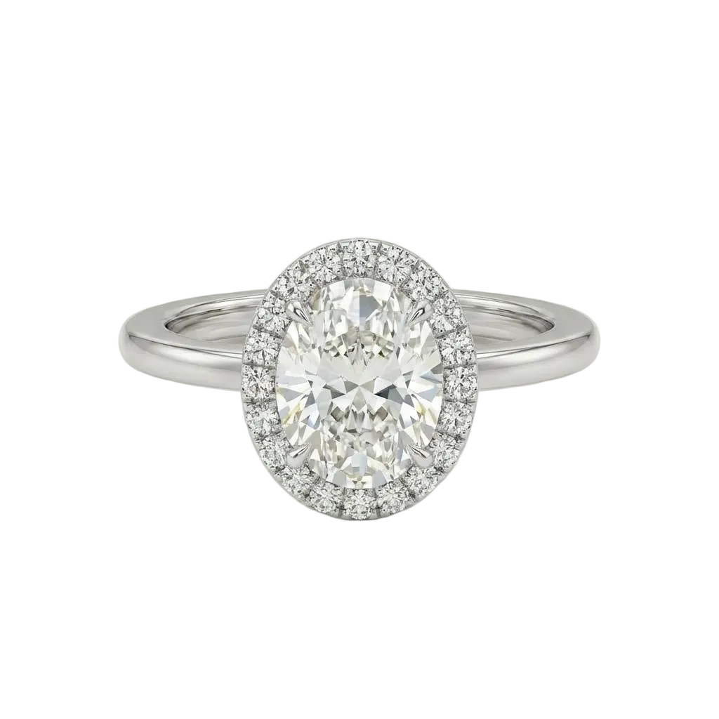 Oval halo ring