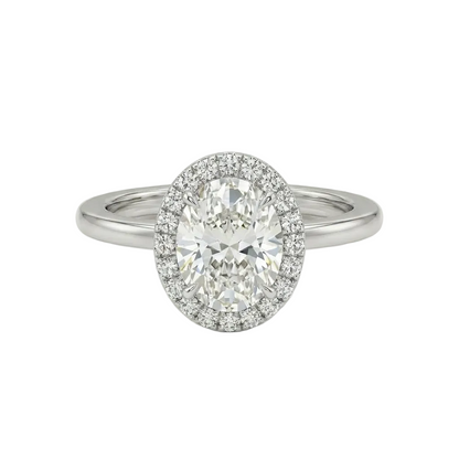 Oval halo ring