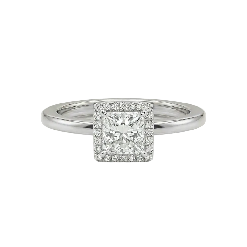 Princess halo ring