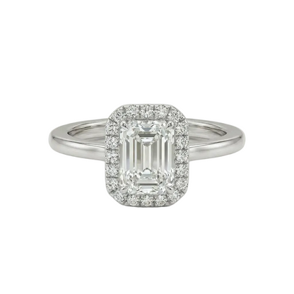 Emerald halo ring