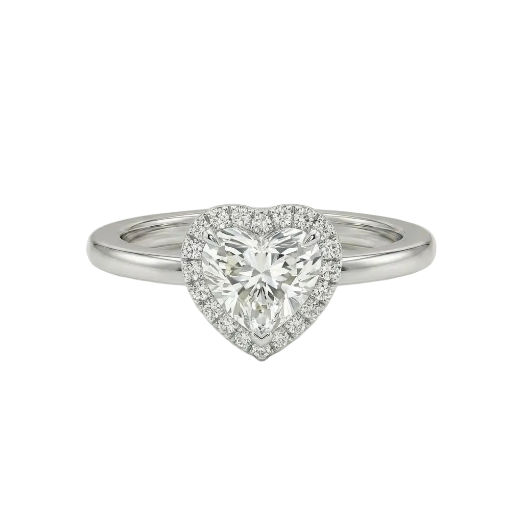 Heart halo ring