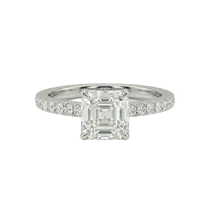 Asscher Diamond pavé ring