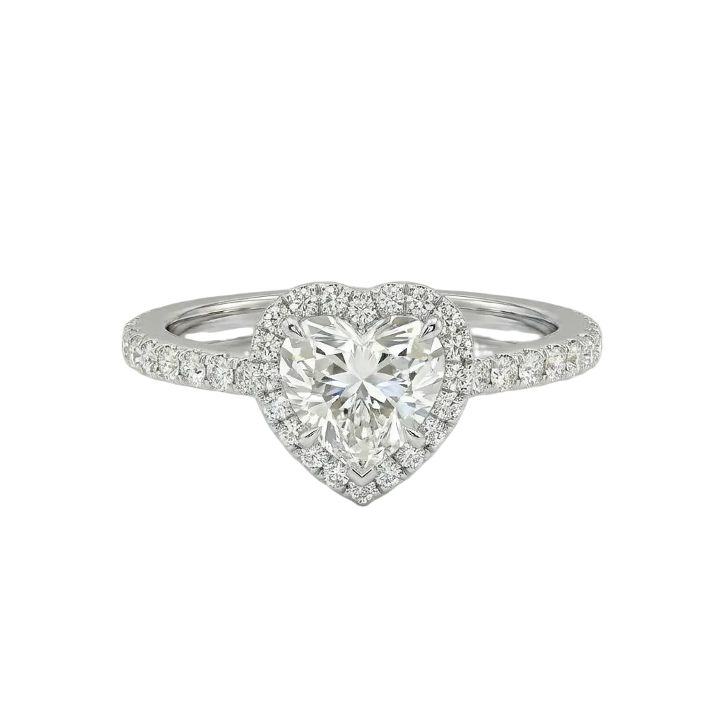 Heart Halo Pavé Ring