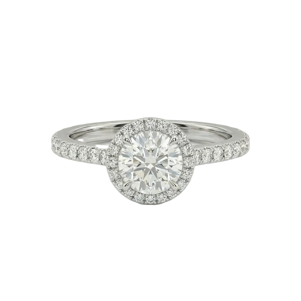 Round Halo Pavé Ring