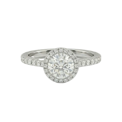 Round Halo Pavé Ring