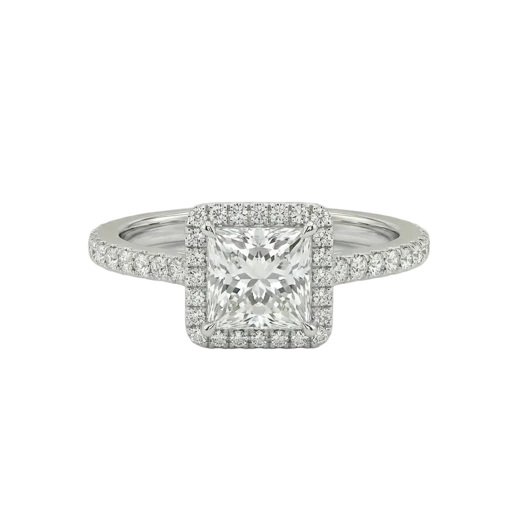 Princess Halo Pavé Ring