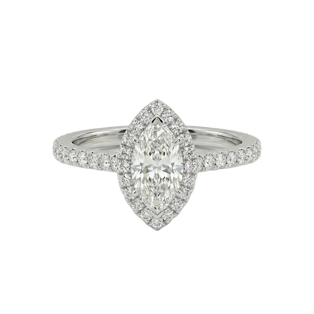 Marquise Halo Pavé Ring