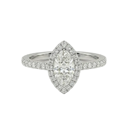 Marquise Halo Pavé Ring
