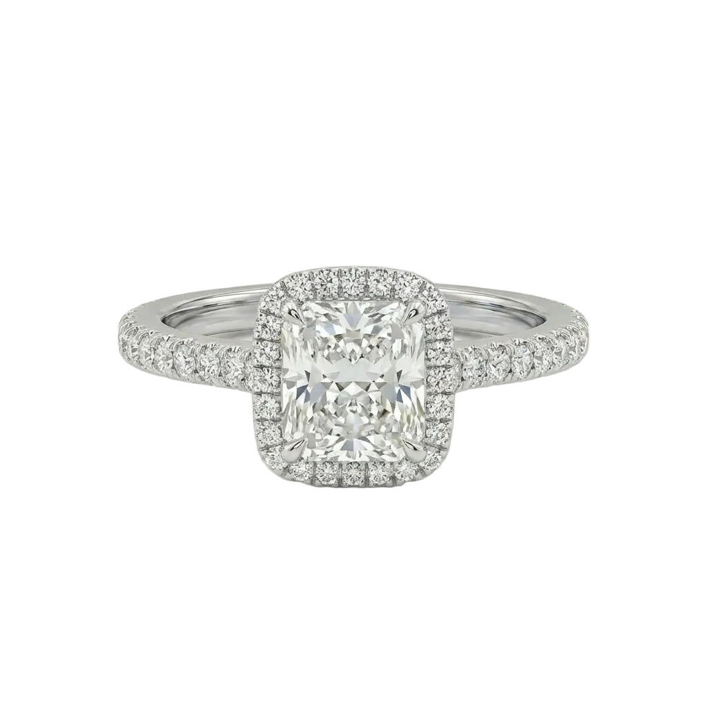 Radiant Halo Pavé Ring