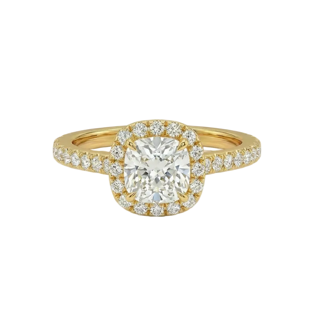 Cushion Halo Pavé Ring