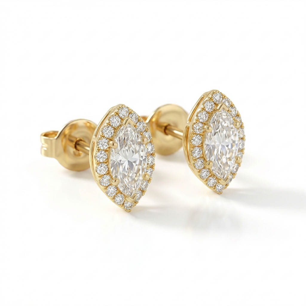 Marquise halo earrings