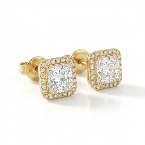 Princess halo earrings