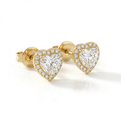 Heart halo earrings