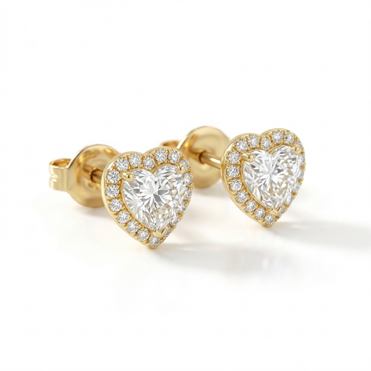Heart halo earrings