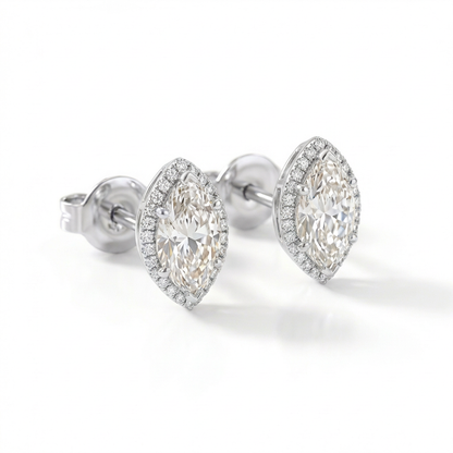Marquise halo earrings