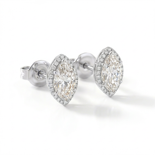 Marquise halo earrings