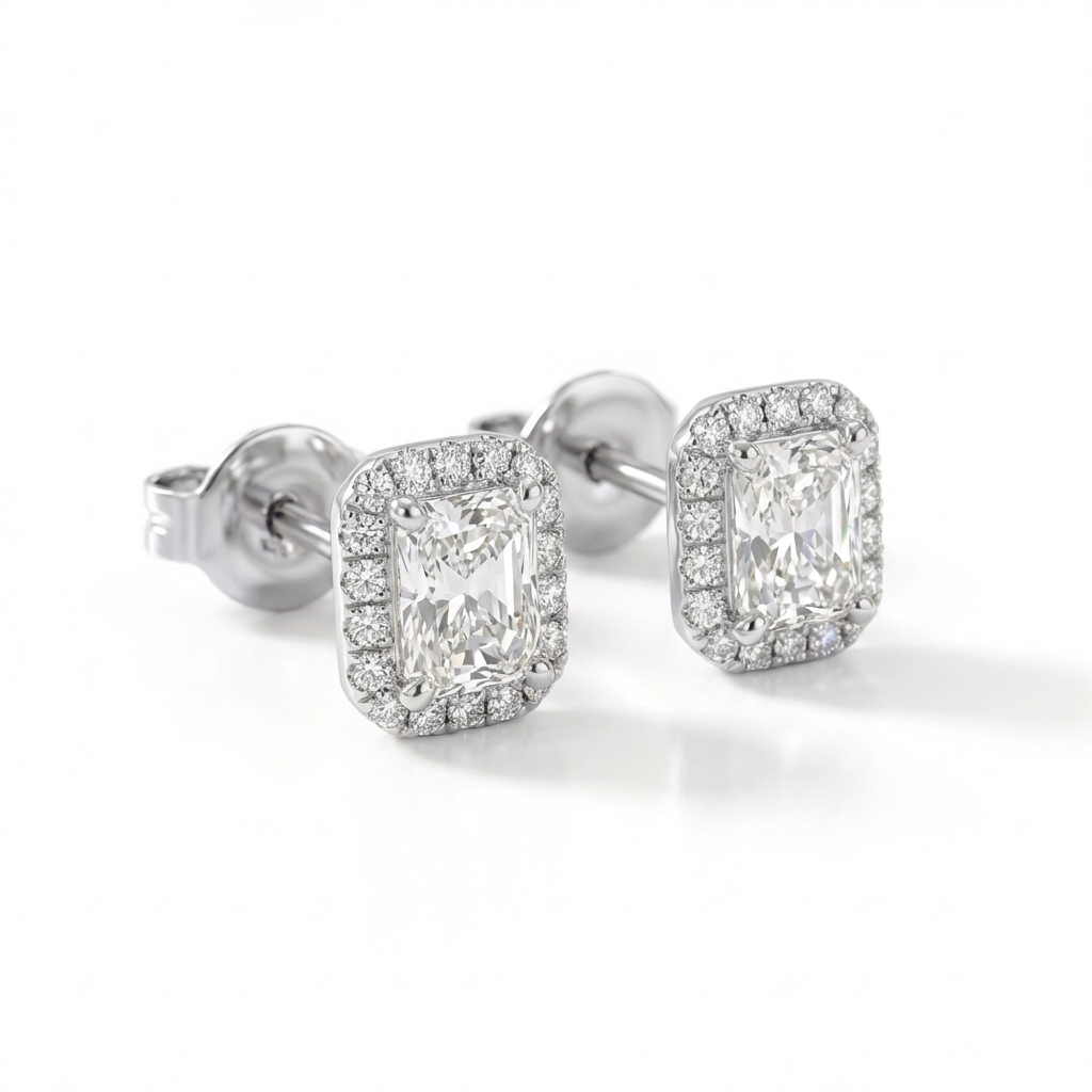 Radiant halo earrings