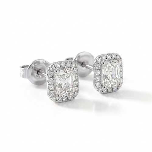 Radiant halo earrings