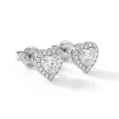 Heart halo earrings