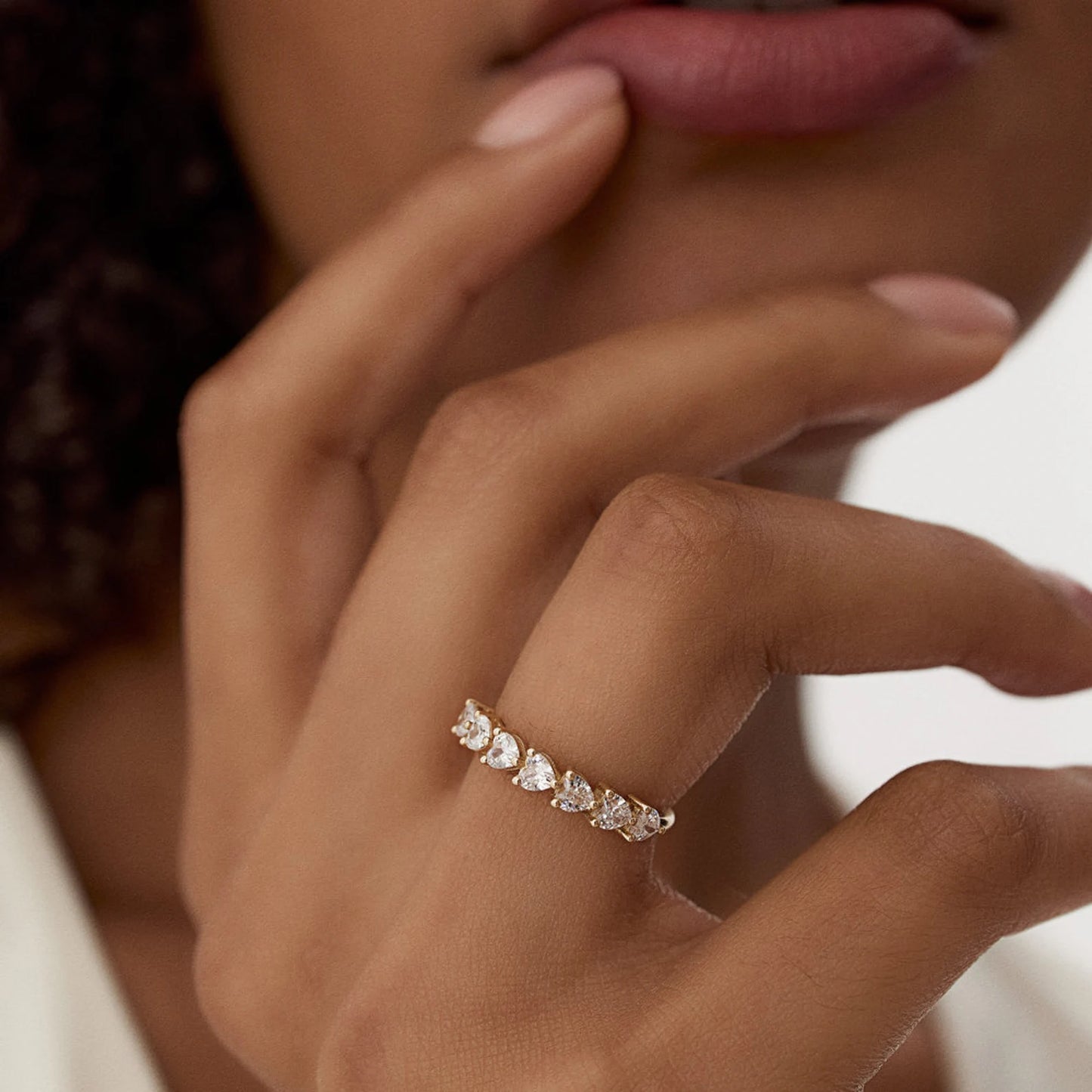 Heart half eternity ring