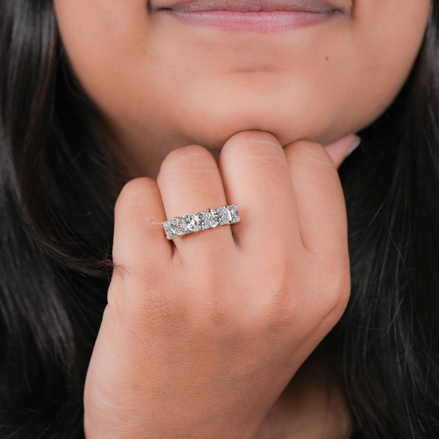 Princess half eternity ring
