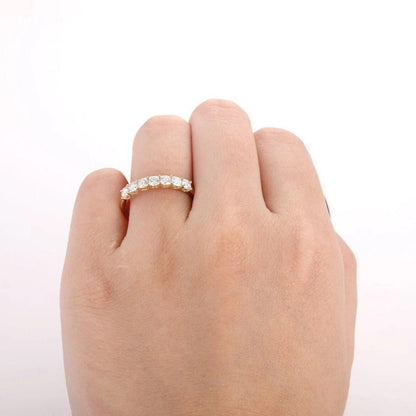 Cushion half eternity ring