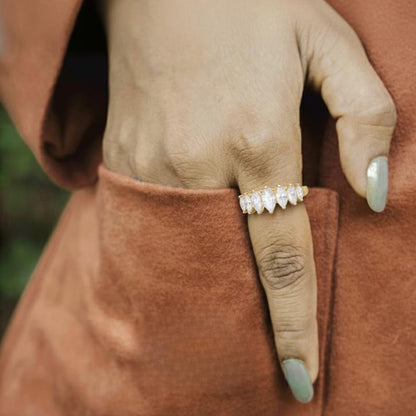 Marquise half eternity ring