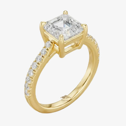 Asscher Diamond pavé ring